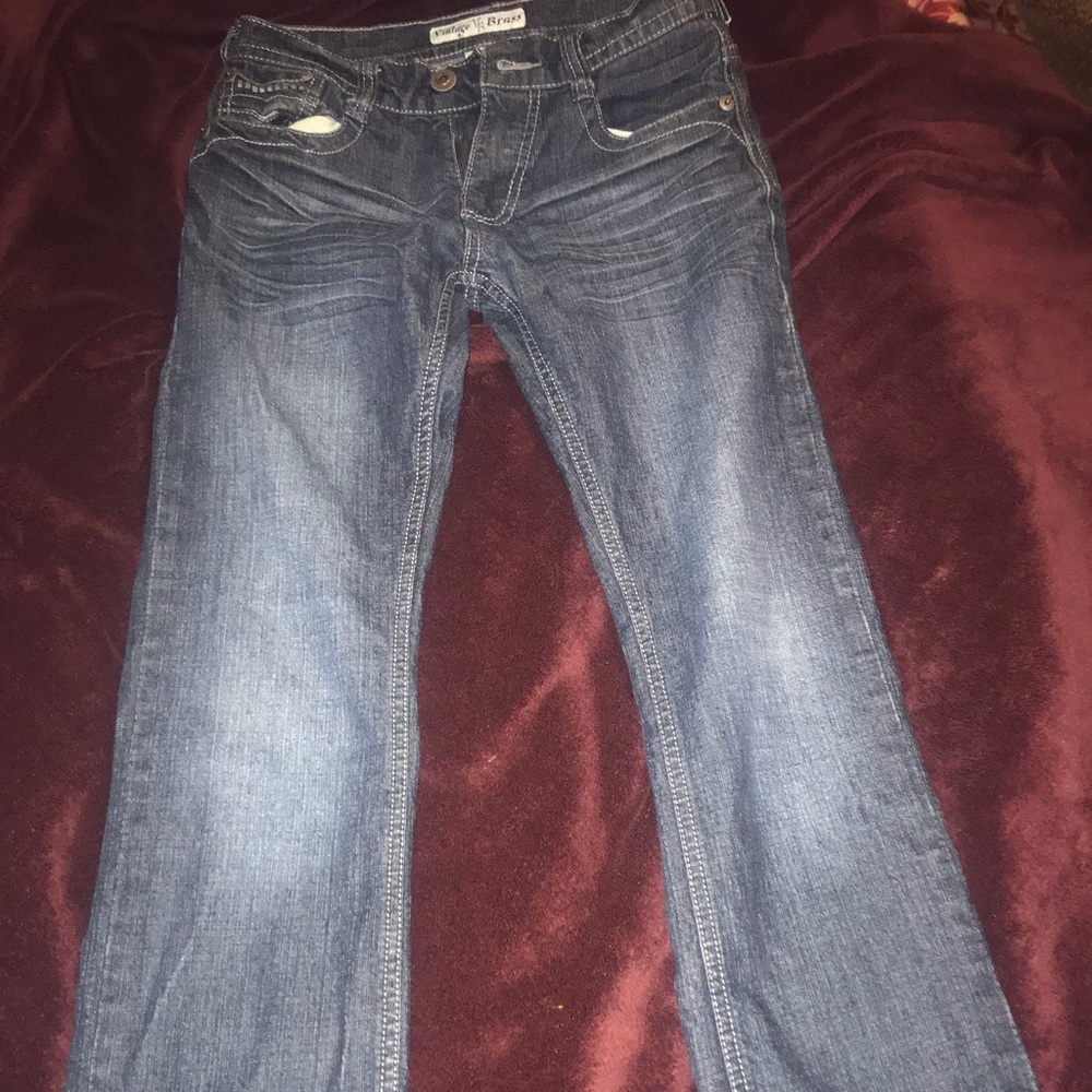 Vintage Brass Boy Blue Jeans